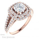Cushion Cut Forever One Moissanite Engagement Ring #GTJ949-cushion-fo-r