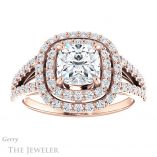 Cushion Cut Forever One Moissanite Engagement Ring #GTJ949-cushion-fo-r