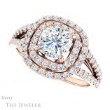 Cushion Cut Forever One Moissanite Engagement Ring #GTJ949-cushion-fo-r
