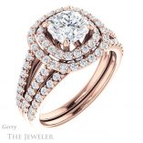 Cushion Cut Forever One Moissanite Engagement Ring #GTJ949-cushion-fo-r