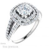 Cushion Cut Forever One Moissanite Engagement Ring #GTJ949-cushion-fo-w