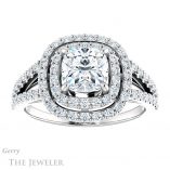 Cushion Cut Forever One Moissanite Engagement Ring #GTJ949-cushion-fo-w