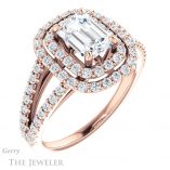Emerald Cut Forever Brilliant Moissanite Engagement Ring #GTJ949-emerald-fb-r