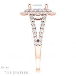 Emerald Cut Forever Brilliant Moissanite Engagement Ring #GTJ949-emerald-fb-r