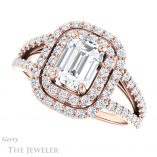 Emerald Cut Forever Brilliant Moissanite Engagement Ring #GTJ949-emerald-fb-r