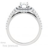 Emerald Cut Forever One Moissanite Engagement Ring #GTJ949-emerald-fb-w 2 Emerald Cut Forever Brilliant Moissanite Engagement Ring #GTJ949-emerald-fb-w