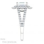Emerald Cut Forever One Moissanite Engagement Ring #GTJ949-emerald-fb-w 3 Emerald Cut Forever Brilliant Moissanite Engagement Ring #GTJ949-emerald-fb-w