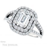 Emerald Cut Forever One Moissanite Engagement Ring #GTJ949-emerald-fb-w 5 Emerald Cut Forever Brilliant Moissanite Engagement Ring #GTJ949-emerald-fb-w
