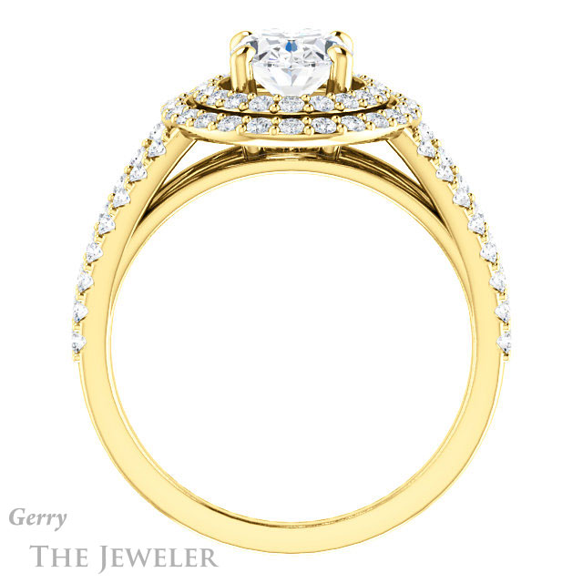 Oval Shaped Forever One Moissanite Engagement Ring #GTJ949-oval-fo-y 2 Oval Shaped Forever One Moissanite Engagement Ring #GTJ949-oval-fo-y