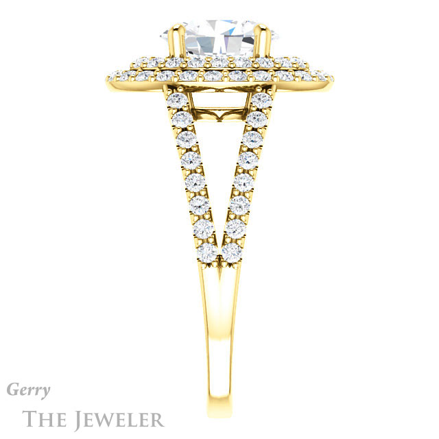 Oval Shaped Forever One Moissanite Engagement Ring #GTJ949-oval-fo-y 3 Oval Shaped Forever One Moissanite Engagement Ring #GTJ949-oval-fo-y