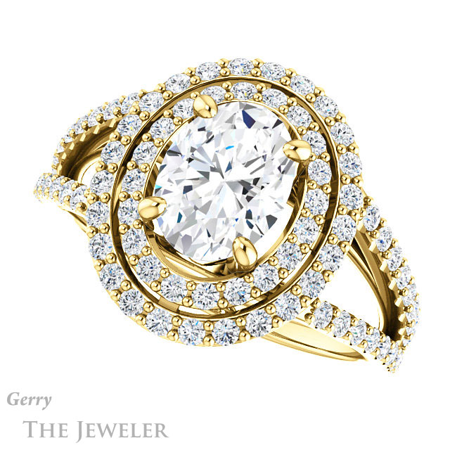 Oval Shaped Forever One Moissanite Engagement Ring #GTJ949-oval-fo-y 5 Oval Shaped Forever One Moissanite Engagement Ring #GTJ949-oval-fo-y