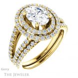 Oval Shaped Forever One Moissanite Engagement Ring #GTJ949-oval-fo-y 6 Oval Shaped Forever One Moissanite Engagement Ring #GTJ949-oval-fo-y