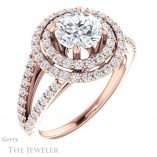 Round Cut Forever One Moissanite Engagement Ring #GTJ949-round-fo-r 4 Round Cut Forever One Moissanite Engagement Ring #GTJ949-round-fo-r