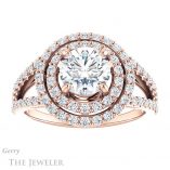 Round Cut Forever One Moissanite Engagement Ring #GTJ949-round-fo-r 1 Round Cut Forever One Moissanite Engagement Ring #GTJ949-round-fo-r