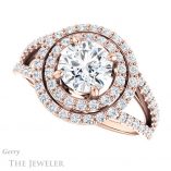 Round Cut Forever One Moissanite Engagement Ring #GTJ949-round-fo-r 5 Round Cut Forever One Moissanite Engagement Ring #GTJ949-round-fo-r