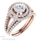 Round Cut Forever One Moissanite Engagement Ring #GTJ949-round-fo-r 6 Round Cut Forever One Moissanite Engagement Ring #GTJ949-round-fo-r