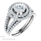 Round Cut Forever One Moissanite Engagement Ring #GTJ949-round-fo-w 6 Round Cut Forever One Moissanite Engagement Ring #GTJ949-round-fo-w