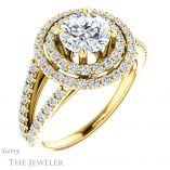 Round Cut Forever One Moissanite Engagement Ring #GTJ949-round-fo-y 4 Round Cut Forever One Moissanite Engagement Ring #GTJ949-round-fo-y