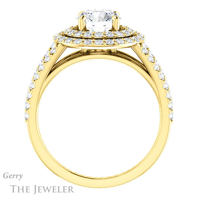 Round Cut Forever One Moissanite Engagement Ring #GTJ949-round-fo-y 2 Round Cut Forever One Moissanite Engagement Ring #GTJ949-round-fo-y