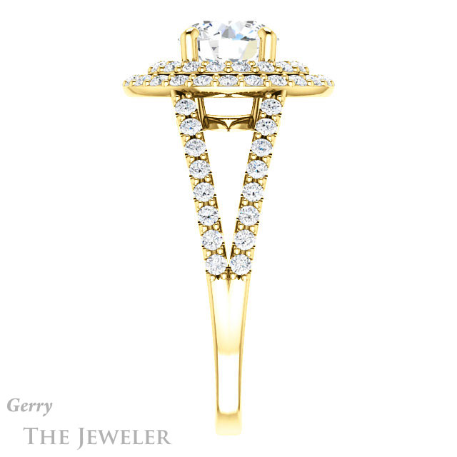 Round Cut Forever One Moissanite Engagement Ring #GTJ949-round-fo-y 3 Round Cut Forever One Moissanite Engagement Ring #GTJ949-round-fo-y