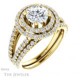 Round Cut Forever One Moissanite Engagement Ring #GTJ949-round-fo-y 6 Round Cut Forever One Moissanite Engagement Ring #GTJ949-round-fo-y