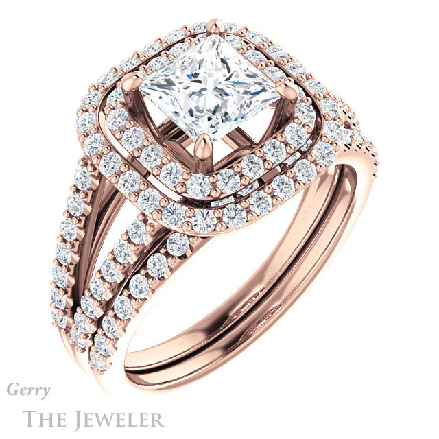 Princess Cut Forever One Moissanite Engagement Ring #GTJ949-square-fo-r