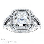 Princess Cut Forever One Moissanite Engagement Ring #GTJ949-square-fo-w