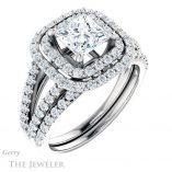 Princess Cut Forever One Moissanite Engagement Ring #GTJ949-square-fo-w