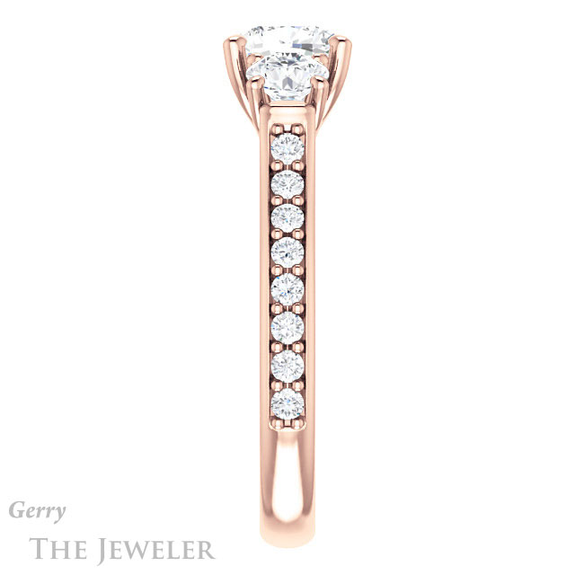 Cushion Cut Forever One Moissanite Engagement Ring #GTJ950-cushion-fo-r 3 Cushion Cut Forever One Moissanite Engagement Ring #GTJ950-cushion-fo-r