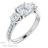Cushion Cut Forever One Moissanite Engagement Ring #GTJ950-cushion-fo-w