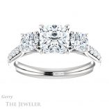 Cushion Cut Forever One Moissanite Engagement Ring #GTJ950-cushion-fo-w