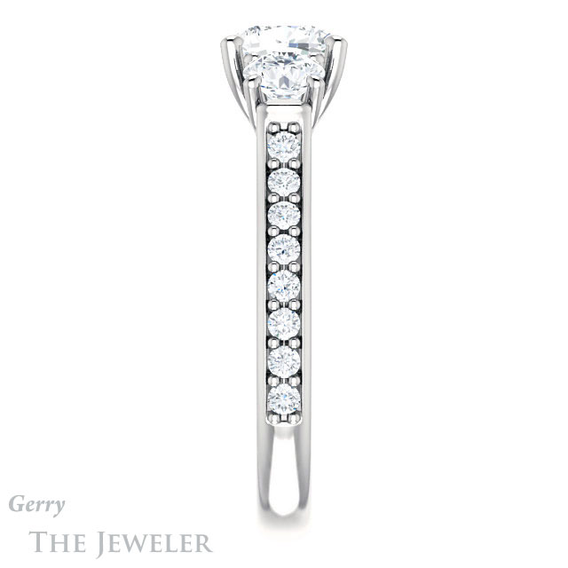 Cushion Cut Forever One Moissanite Engagement Ring #GTJ950-cushion-fo-w