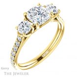 Cushion Cut Forever One Moissanite Engagement Ring #GTJ950-cushion-fo-y