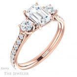 Emerald Cut Forever Brilliant Moissanite Engagement Ring #GTJ950-emerald-fb-r
