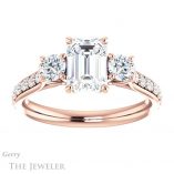 Emerald Cut Forever Brilliant Moissanite Engagement Ring #GTJ950-emerald-fb-r