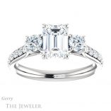 Emerald Cut Forever Brilliant Moissanite Engagement Ring #GTJ950-emerald-fb-w