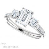 Emerald Cut Forever Brilliant Moissanite Engagement Ring #GTJ950-emerald-fb-w