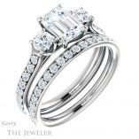 Emerald Cut Forever Brilliant Moissanite Engagement Ring #GTJ950-emerald-fb-w