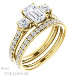Emerald Cut Forever Brilliant Moissanite Engagement Ring #GTJ950-emerald-fb-y