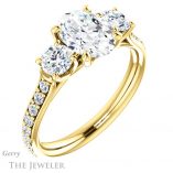 Oval Shaped Forever One Moissanite Engagement Ring #GTJ950-oval-fo-y