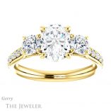 Oval Shaped Forever One Moissanite Engagement Ring #GTJ950-oval-fo-y