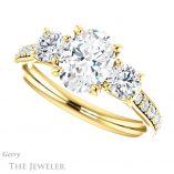 Oval Shaped Forever One Moissanite Engagement Ring #GTJ950-oval-fo-y