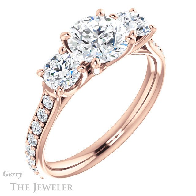 Round Cut Forever One Moissanite Engagement Ring #GTJ950-round-fo-r 4 Round Cut Forever One Moissanite Engagement Ring #GTJ950-round-fo-r
