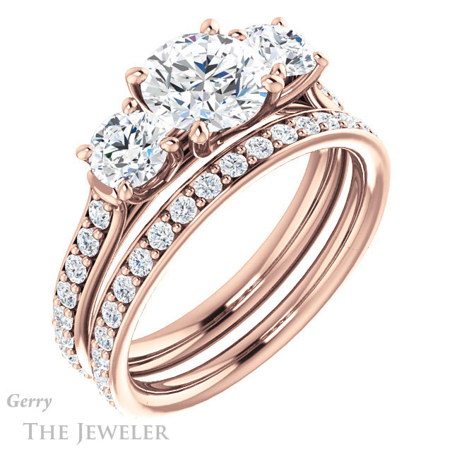 Round Cut Forever One Moissanite Engagement Ring #GTJ950-round-fo-r 6 Round Cut Forever One Moissanite Engagement Ring #GTJ950-round-fo-r