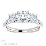 Round Cut Forever One Moissanite Engagement Ring #GTJ950-round-fo-w 1 Round Cut Forever One Moissanite Engagement Ring #GTJ950-round-fo-w