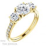 Round Cut Forever One Moissanite Engagement Ring #GTJ950-round-fo-y 4 Round Cut Forever One Moissanite Engagement Ring #GTJ950-round-fo-y