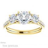 Round Cut Forever One Moissanite Engagement Ring #GTJ950-round-fo-y 1 Round Cut Forever One Moissanite Engagement Ring #GTJ950-round-fo-y