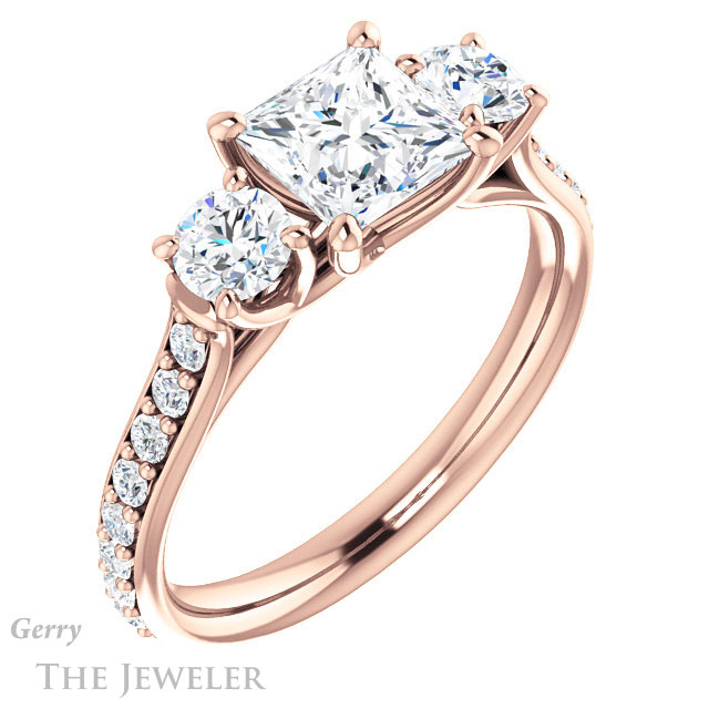 Princess Cut Forever One Moissanite Engagement Ring #GTJ950-square-fo-r
