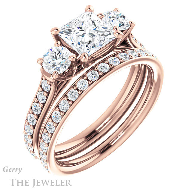 Princess Cut Forever One Moissanite Engagement Ring #GTJ950-square-fo-r