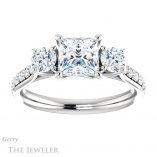 Princess Cut Forever One Moissanite Engagement Ring #GTJ950-square-fo-w